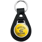 GRAPHICS & MORE Black Leather Wichita State Shocker Keychain