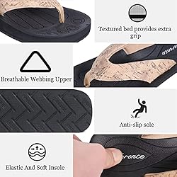 EQUICK Women's Flip Flops Arch Support Yago Mat