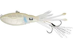 Nomad Design Squidtrex Fishing Lure with Patent Pending Technology Vibration Design - TPE Soft Plastic, BKK Assist Hooks, Squid Lure