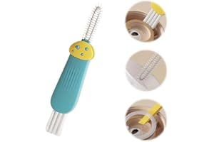 SUEEA 3 in 1 Cup Lid Cleaning Brush, 2024 Multifunctional Crevice Portable Cup Lid Cleaning Brush for Bottle Gap Tight Spaces Cup (C-Blue)