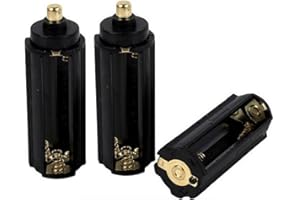 Triple-A Battery Holder Cylindrical Battery Storage Case Plastic Box for Flashlight Torch Black 3Pcs