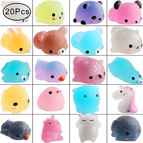 Buy Outee 20 Pcs Mochi Glitter Squishies Mini Animals Mochi Squishy