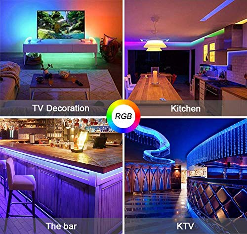 LED Strip Lights, 65.6FT 20m RGB 5050 LEDs Color Changing Tape Light Full Kit with 40 Keys Remote Control and Power Supply Mood Lamp for Room Bedroom Party Home Kitchen Indoor Decoration (32.8ftX2)