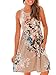 ECOWISH Womens Summer Floral Print Racerback Sleeveless Midi Casual Dress