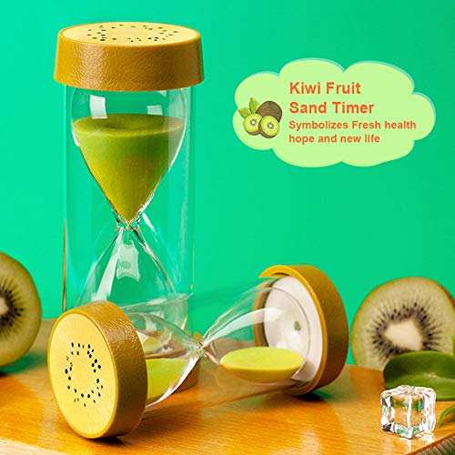 SONGVEN Cute Kiwi Fruit 5 Mins Safety Sand Timers for Kids Colorful Plastic Hourglass Sand Timers for Classroom Cooking Baking Kitchen Toothbrush Timer Teacher Therapist Office Desk(5 mins kiwi berry) - Thumbnail 6