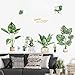 Green Tropical Leaves Wall Decal Plants Wall Sticker DIY Novelty Wall Art Mural for Bedroom Living Room Classroom Offices Decoration (Leaf A)