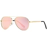 Gleyemor Polarized Aviator Sunglasses for Small Face Women and Men, 52MM Small Aviators 100% UV Protection