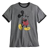Disney Mickey Mouse Classic Ringer Tee for Men Size MENS XL Gray