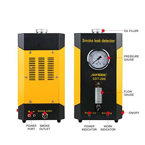 AUTOOL Vehicle Boat Conduit Pipe System Smoke Leak Detecting Tester Diagnostic Machine with Flowmeter Pressure Guage