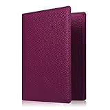 Fintie Passport Holder Travel Wallet - Premium Vegan Leather RFID Blocking Case Cover - Securely Holds Passport, Business Cards, Credit Cards, Boarding Passes, Purple