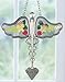 Nurse Caduceus Suncatcher with Real Pressed Flowers in Glass Wings - Measures 5