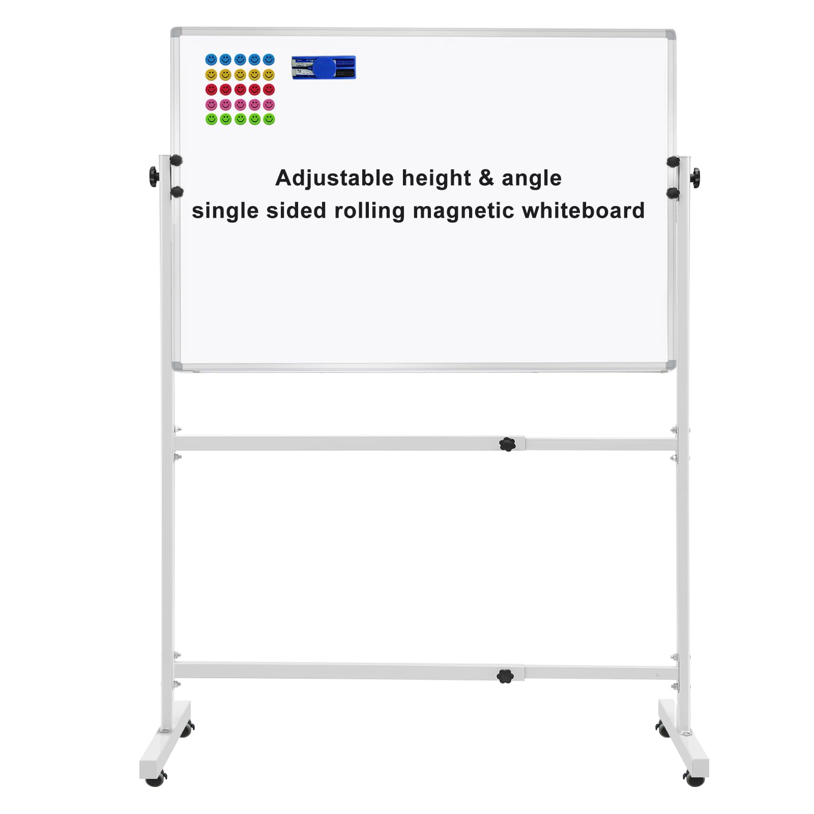 Photo 1 of Max-officoo Mobile Whiteboard with Rolling Stand 36"x24" Portable Single-Sided Magnetic Dry Erase Board on Wheels Included 20 Magnets, 2 Markers & 1 Eraser