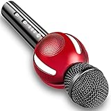 Moresky Karaoke Microphone Bluetooth Speaker Wireless Handheld Mic for Apple iPhone Android Samsung Smartphone iPad PC Smart TV Home KTV Singing, Support Music APP & TF Card