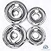 Supplying Demand W10196405 W10196406 4 Piece Electric Range Stove Top Chrome Drip Pan Replacement Set Model Specific Not Universal