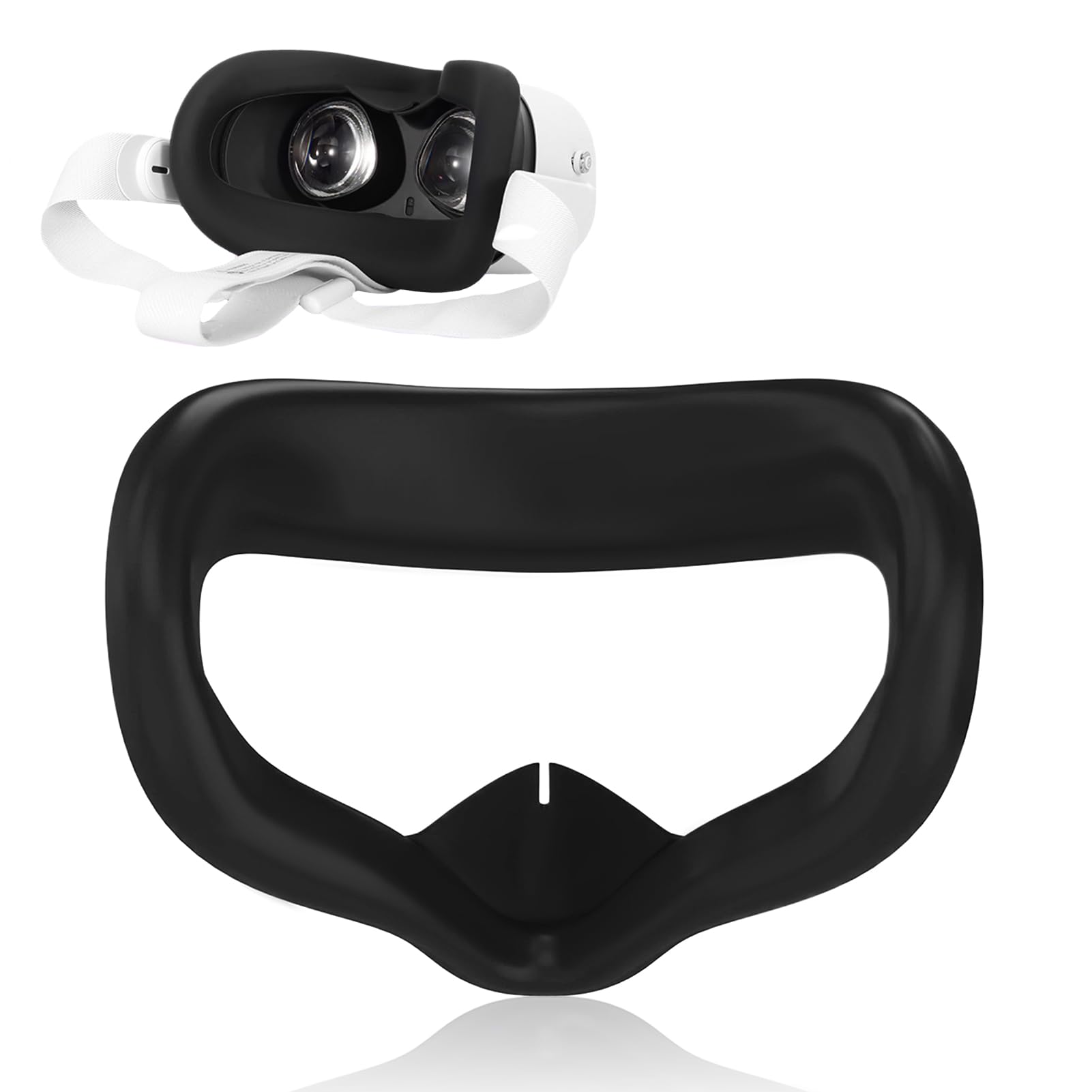 Facial Interface for Oculus Quest 2 Face Cover Pad for Meta Quest 2 Sweat-Proof PU Foam VR Accessories Enhanced Comfort Replacement Face Pad Cushion Compatible with Meta Quest 2 Accessories Black 1pcs