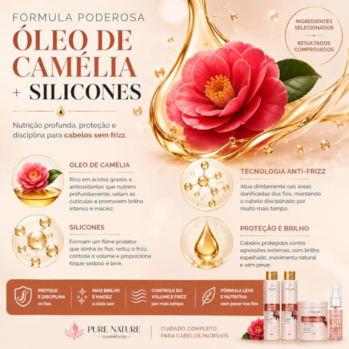 Pure Nature Kit Zero Frizz Alinhamento e Brilho Intenso 4 Itens