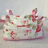 Pink Floral Fabric Basket Set made with Cath