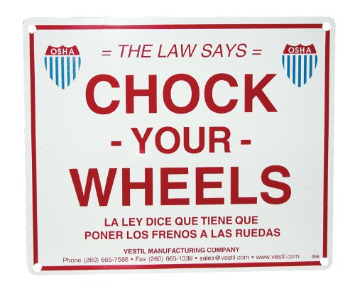 Vestil SA-1012 Aluminum Enamel Wheel Chock Sign, 11-3/4" Width, 9-3/4" Height