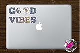 Good Vibes Peace Sign Daisy Quote (SILVER SPARKLES) Vinyl Decal Stickers for MacBook Laptop Car Love Forever Birds Always Relationships Feathers Peace Tough Strength Strong Strength Hope Inspiration Dreamer Love Bird Flying Dream Symbol Flower PMA Attitude