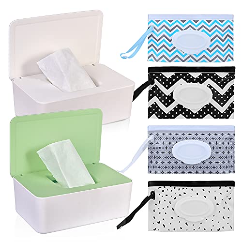 Umtiti Diaper Wipes Dispenser with Lid and Baby Wipes Dispenser Pouch