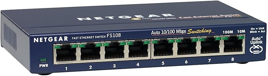 NETGEAR FS108 10/100 8 Port Desktop Ethernet Network Switch