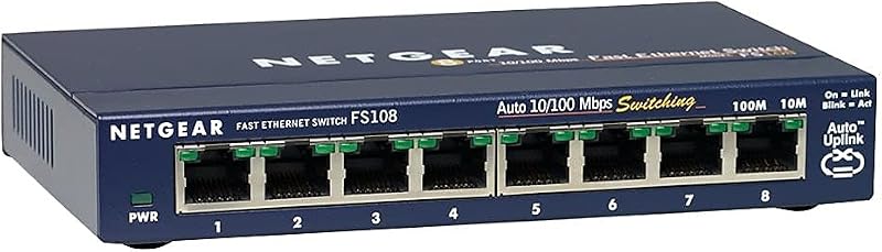 NETGEAR FS108 10/100 8 Port Desktop Ethernet Network Switch