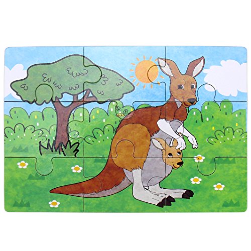 Wooden Jigsaw Puzzles Toys, Free Iron Box for Easy Storage,Pack of 4 with Varying Degree of Difficulty Tool Best for Toddlers 3-5 Years Boys & Girls to Develop Dexterity and Problem Solving