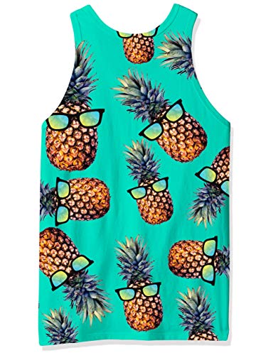 RAISEVERN Summer Mens Pineaaple Graphic 3D Sleeveless Tank Tops L