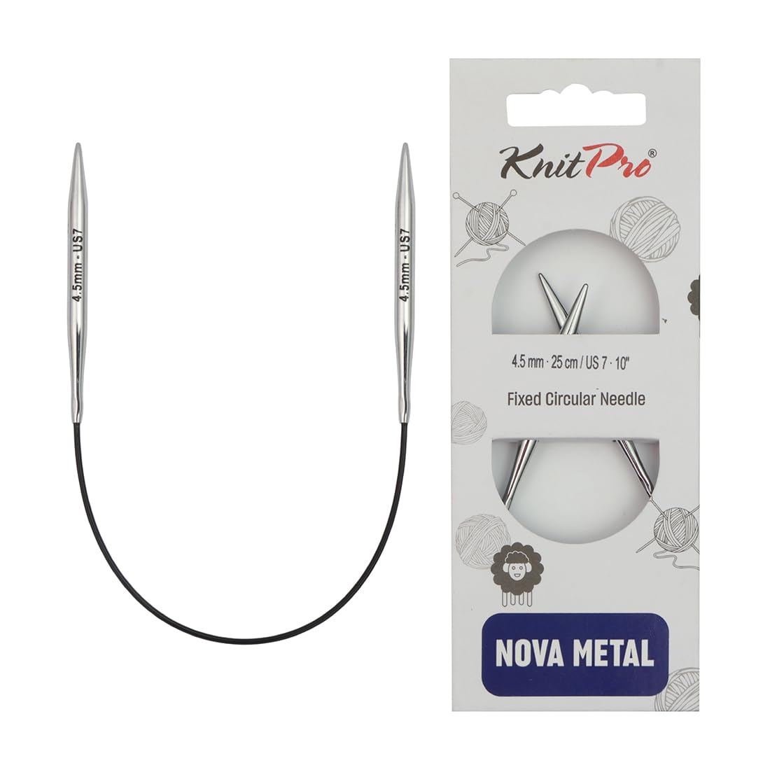 KnitPro Nova Fixed Circular Needles 10" (25cm) | 4.50mm