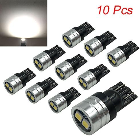 Efoxcity led bulb light 10 Pack 12VDC Bright 3030 Chipsets 168 175 194 2825 W5W T10 LED Bulbs For Car Replacement Lights License Plate Blub Door Reading Interior Lamp Instrument Panel Lighjts