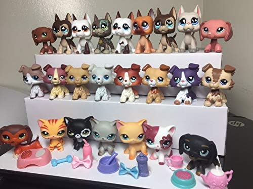 Love Pets lps Pets 4pcs Random lps Short Hair Cat lps Collie lps Great Dane Dog with Lps Accessories Lot 5pcs Random Suprise Puppy with Kitty Colection Figures