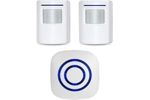 Wireless Home Security Driveway Alarm, Enegg Entry Alert, Visitor Door Bell Chime with 1 Plug-in Receiver and 2 PIR Motion Se