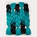 Forevery Braiding Hair Synthetic Ombre Hair Braiding Extensions High Temperature Fiber Crochet Twist Braids Black to Cyan Ombre Color (24