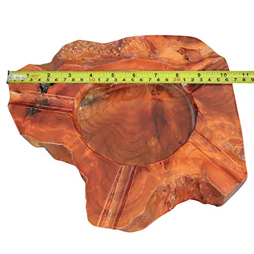 Woho Large Cigar Ashtray for Outdoor Patio, Wooden Ash Tray for Indoor Home Office, Cool Cigar Accessorie and Gift Set for Men(4 Slots, Around 9inch)