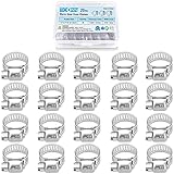 TICONN 20PCS Hose Clamp Set - 1/4''–7/16'' 304