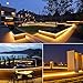 GUOTONG LED Rope Lights Outdoor Waterproof, 131.2ft Rope Lighting Warm White Light Strip, 110V LED Strip Lights Indoor, Connectable String Tape Light for Backyards, Patio, Decorative Lighting