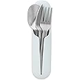 W&P Porter Stainless Steel Utensils with Silicone Carrying Case | Mint | Spoon, Fork & Knife for Meals on the Go | Portable and Compact Set