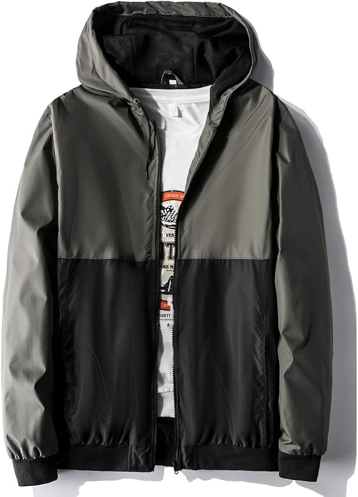 MADHERO Mens Windbreaker Jacket Lightweight 90s Retro Wind Breakers: Clothing