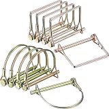 Tatuo 10 Pieces Shaft Locking Pin Safety Coupler Pin 1/4 Inch Diameter in 2 Shapes of Square and Arch (Gold)