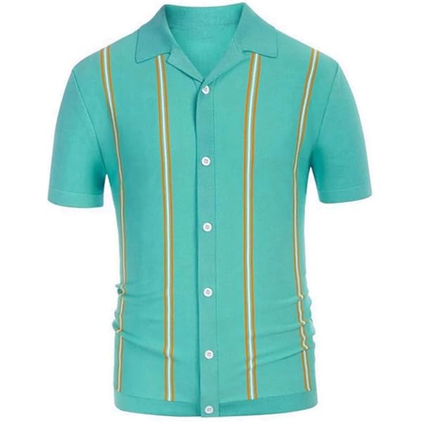 Amazon.com: Generic Men's Knitted Short Sleeve Polo Shirt Casual