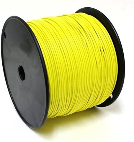 Burial Grade 20 Gauge Copper Wire - Extra Thick Heavy Duty Single Stranded Solid Insulated Wire Cable Reel - Wire Spool 20AWG 1000 Feet - Yellow