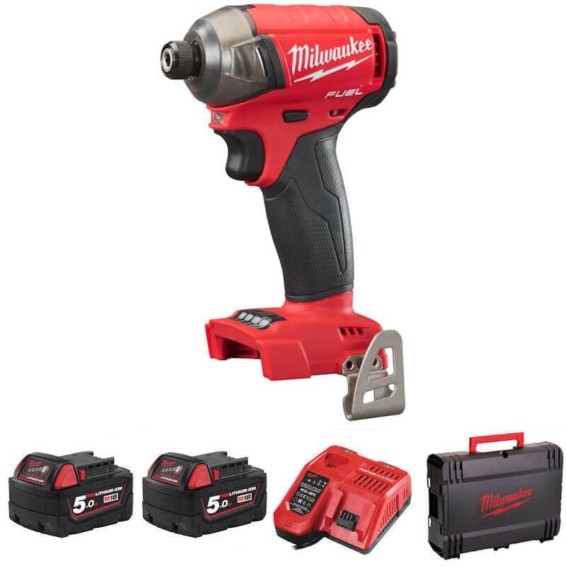 Milwaukee MILM18FQID5 FuelTM SurgeTM Hydraulic Impact Driver 18 Volt 2 x 5.0Ah M18FQID-502X