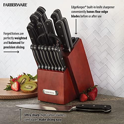 Farberware Triple Rivet Kitchen Knife Block Set with BuiltIn