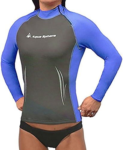 Aqua Sphere Aqua Skins Women's Long Sleeve Swim Skin (Grey/Blue, Large)