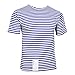 Genuine Russian Paratrooper TELNYASHKA T-Shirt - Light Blue Striped Short Sleeved Top