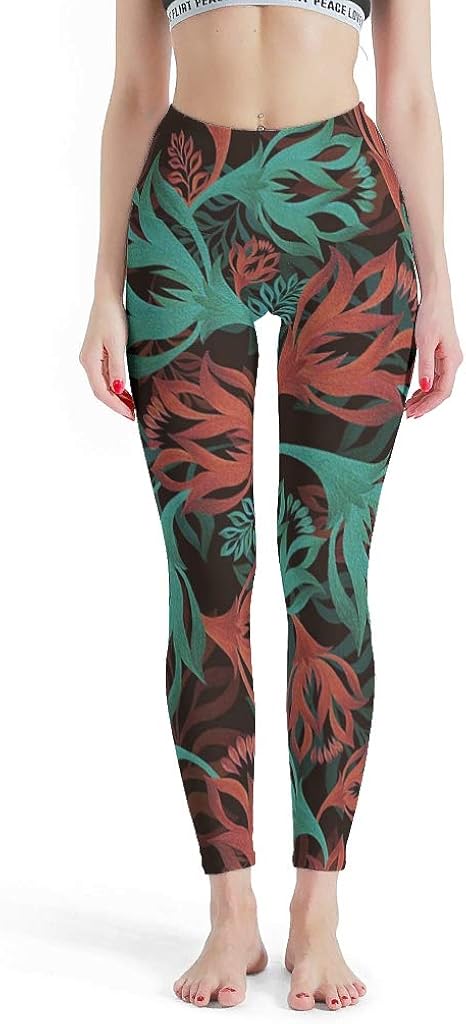 Flowers Plant Yoga Pants High Waist Essential Tights in Yoga at Amazon