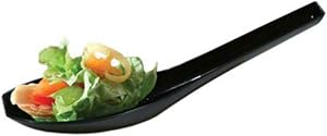 100 Disposable Plastic Black Chinese Soup Spoons Asian Soup Spoons Dessert Spoon Tasting spoons & Sample Spoon (100 Black Asian Spoons)