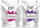 Gelatin & Collagen (Type 1 & 3) Hydrolysate Powder Pack - 1 Lb Bags - Unflavored - Organic Grass fed. Non-GMO Kosher Certified, Paleo Friendly, No Smell or Aftertaste, Easy to mix and Easy to Digest