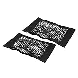 Yosoo 2 Pack Black Magic Adhesive Storage Net Elastic String Net Mesh Storage Pocket for Bottles, Groceries, Storage Add On Organizers for Car Truck