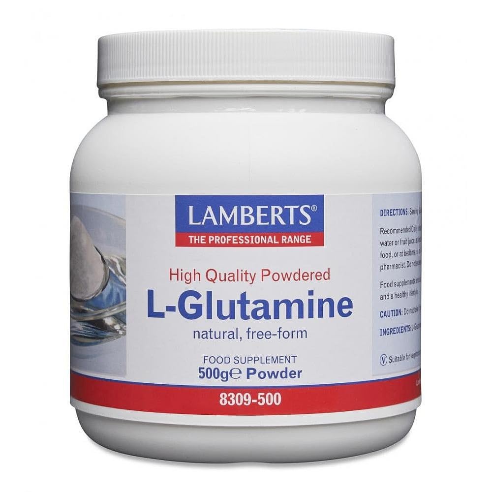 Lamberts L-Glutamine Powder 500g – Mild Tasting & Easily Mixed with Drinks – Vegan Formula